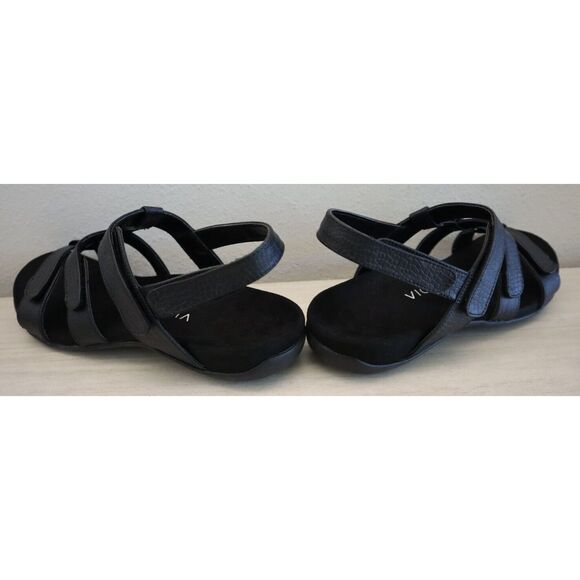 Vionic Women's Sz 10M Black Croco Amber Adjustable Orthotic Sandals - Picture 11 of 12